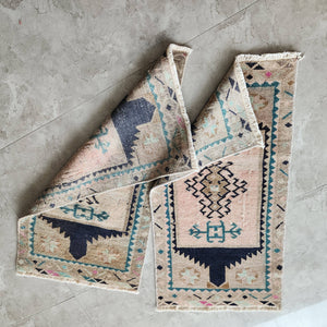Vintage Turkish Yastik Rugs Set of 2 | 18'' x 34''