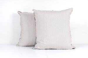 Silk Ikat Velvet Pillow Cover Set of 2 | 22'' x 23''
