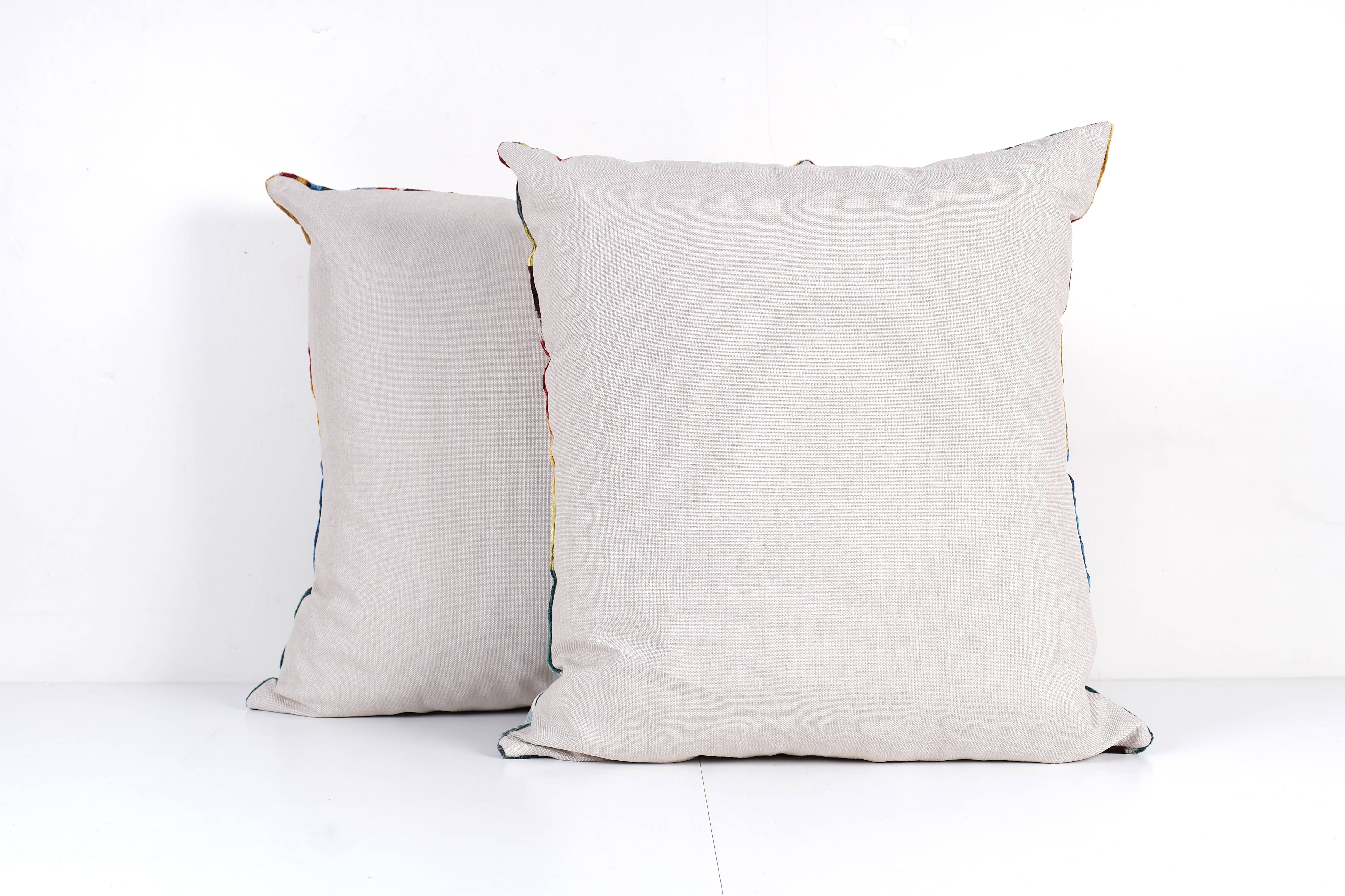 Silk Ikat Velvet Pillow Cover Set of 2 | 22'' x 23''