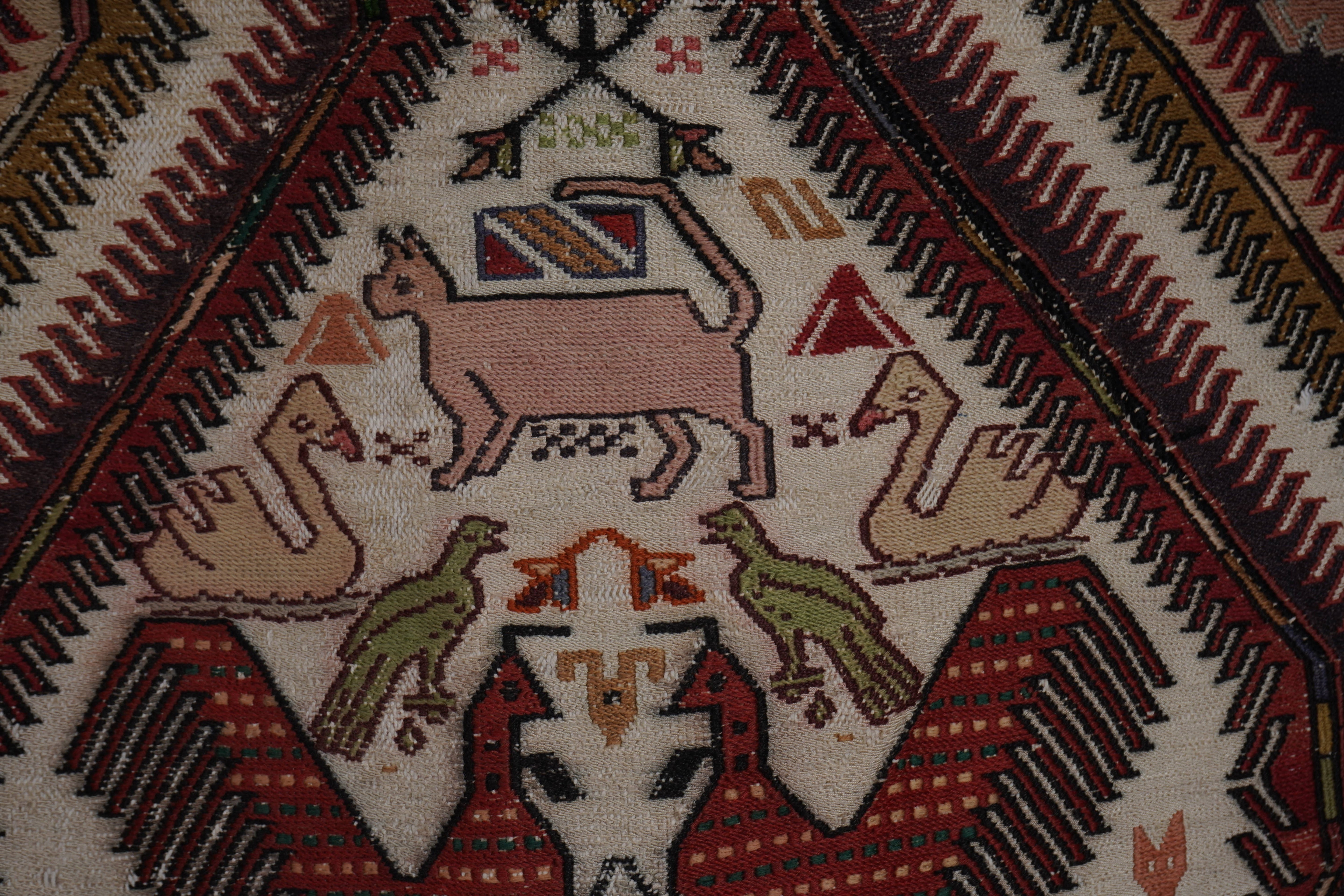 Vintage Turkish Soumac Kilim Rug 6'2'' x 9'5''
