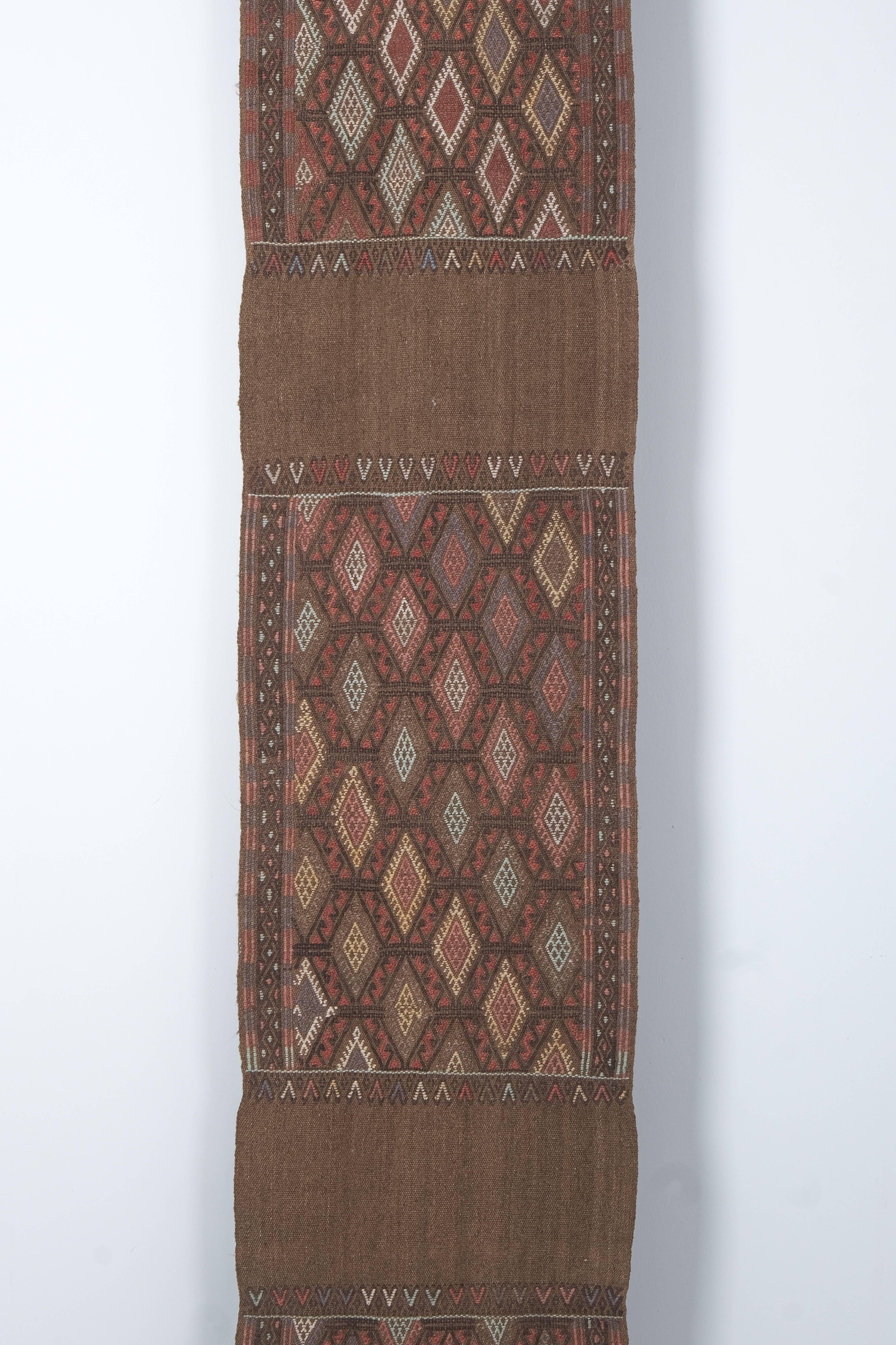 Vintage Turkish Kilim Runner 1'11'' x 17'5''