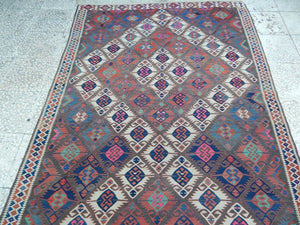 Vintage Turkish Kilim Rug 4'10'' x 12'11''