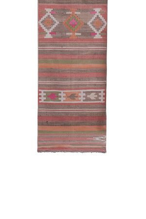 Vintage Turkish Kilim Runner 2'6'' x 11'7''