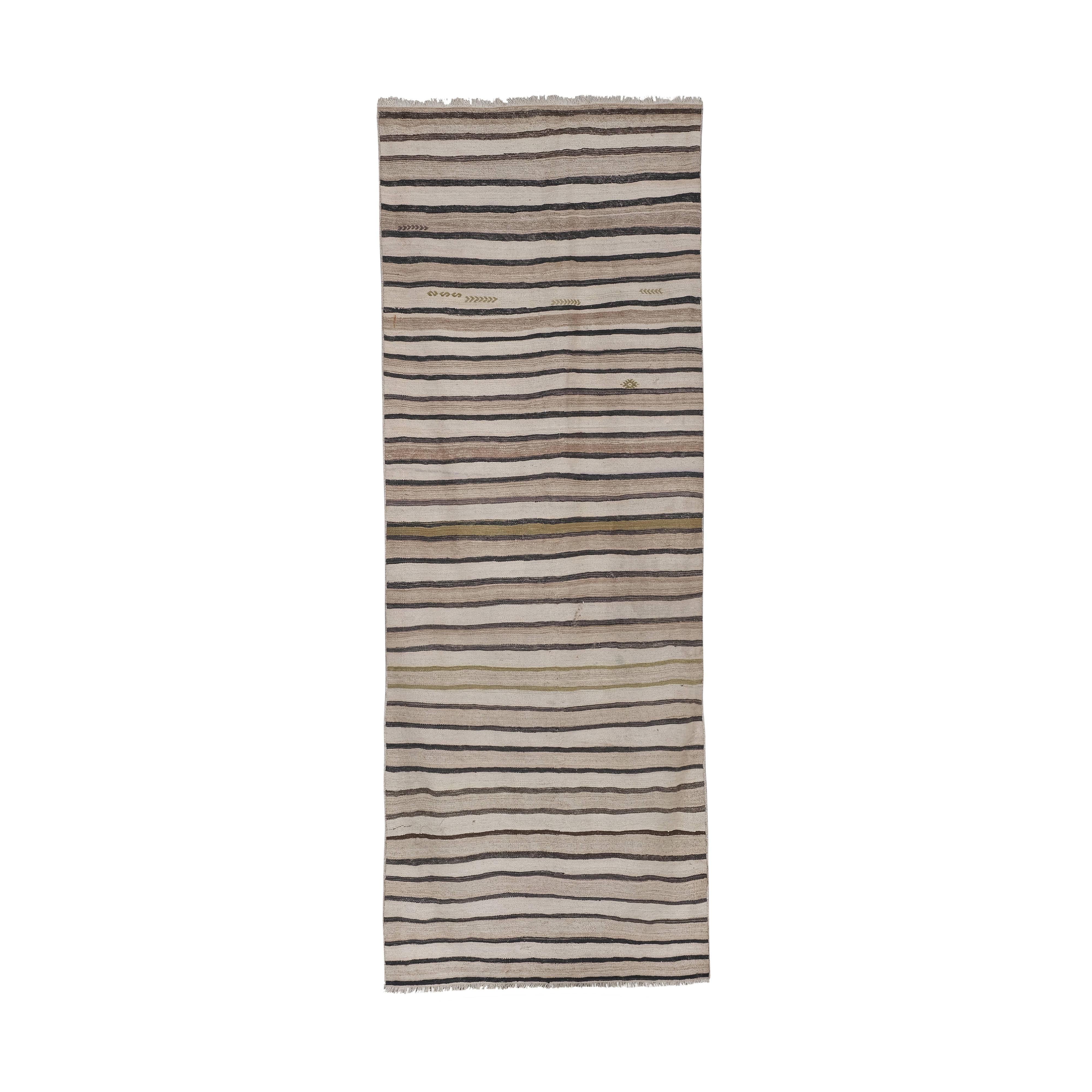 Vintage Turkish Kilim Runner 3'7'' x 9'3''