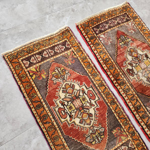 Vintage Oushak Yastik Rugs Set of 2 | 19'' x 36''