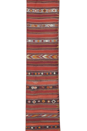 Vintage Turkish Kilim Runner 2'5'' x 22'6''