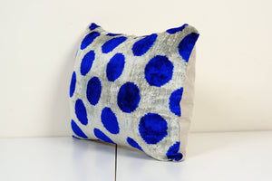 Silk Ikat Velvet Pillow Cover | 16'' x 22''