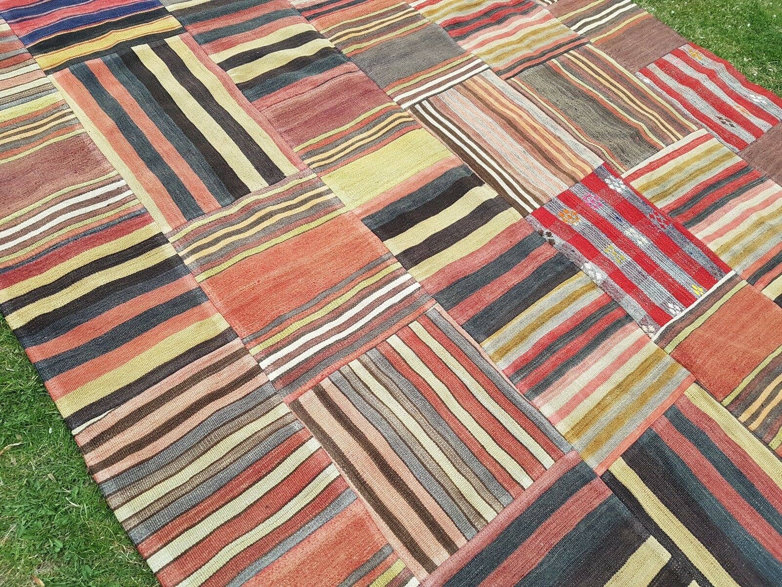 Vintage Turkish Patchwork Kilim Rug 7'1'' x 9'10''