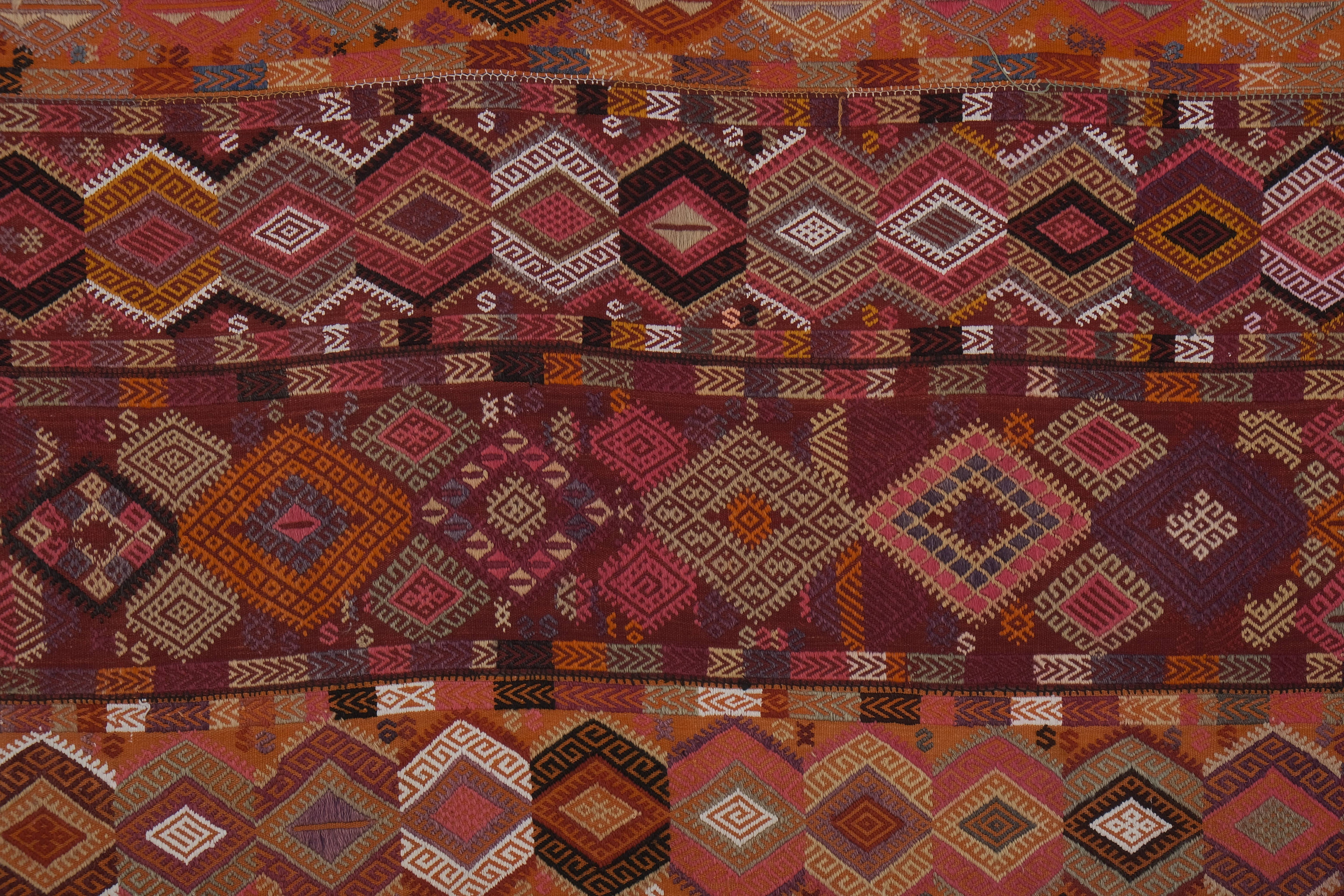 Vintage Sivas Kilim Rug 4'6'' x 10'4''