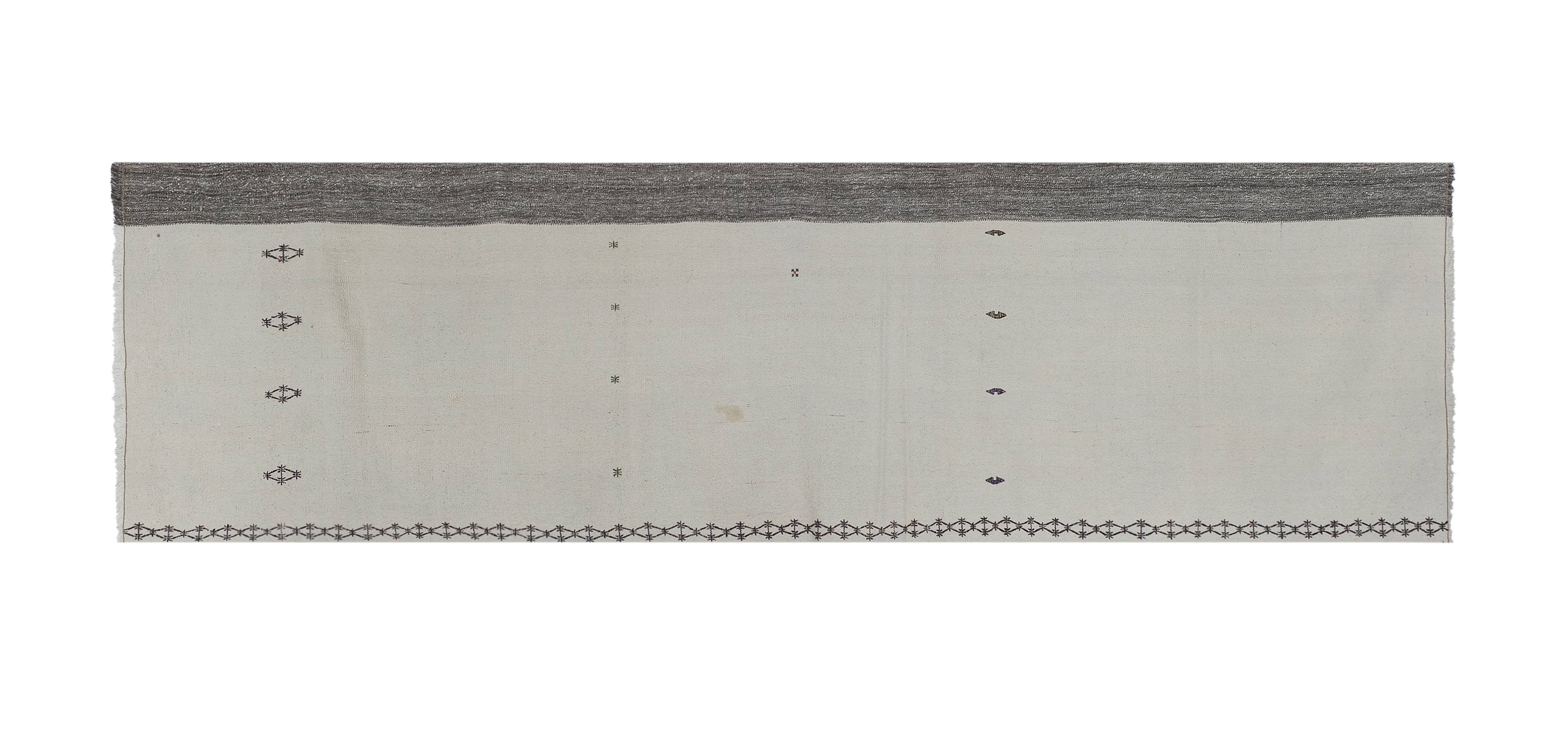 Vintage Turkish Kilim Runner 3'1'' x 10'6''