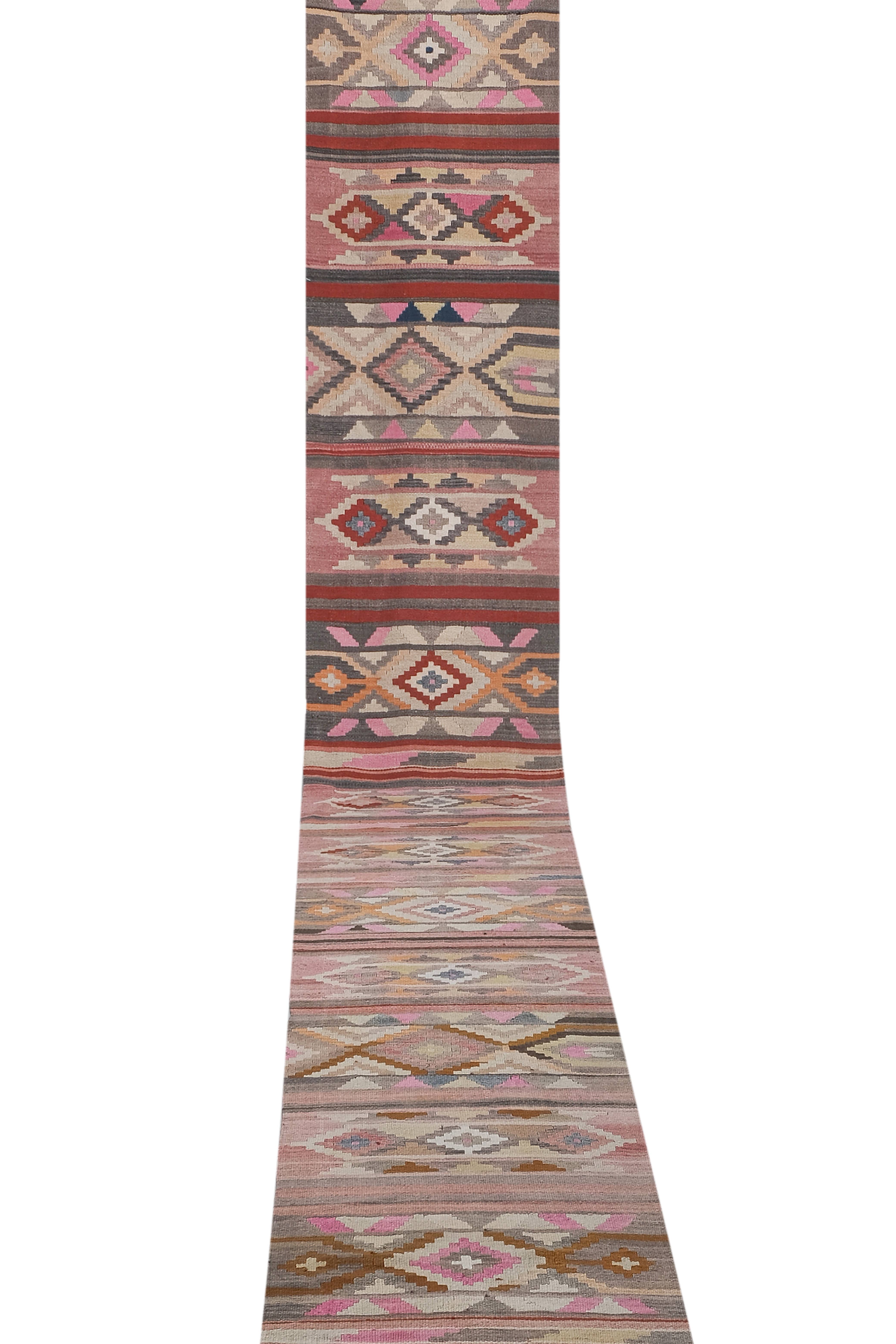 Vintage Turkish Anatolian Kilim Runner 2'7'' x 22'6''