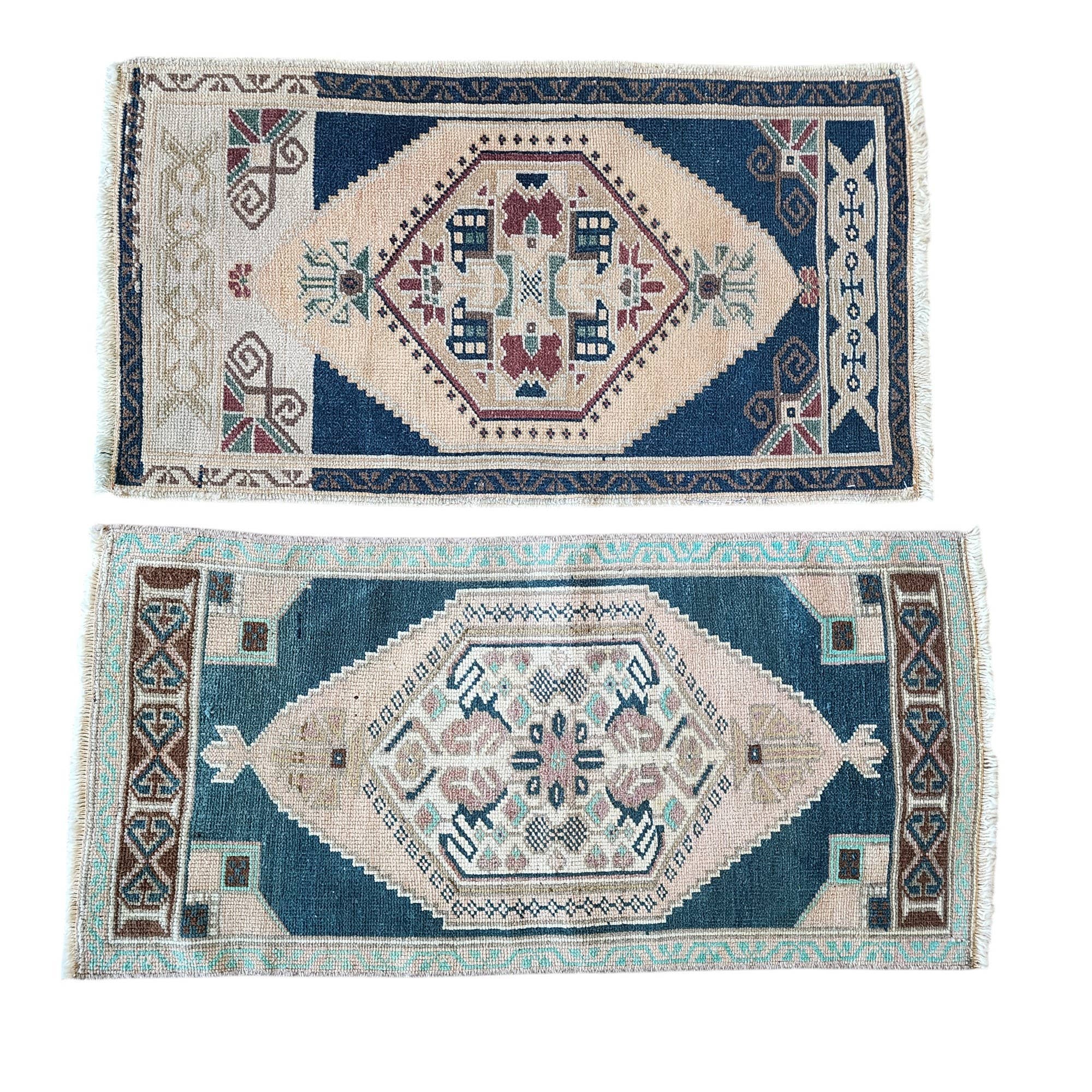 Vintage Turkish Yastik Rugs Set of 2 | 21'' x 37''