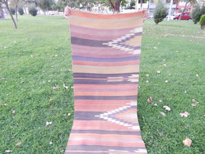 Vintage Turkish Kilim Runner 2'7'' x 7'8''