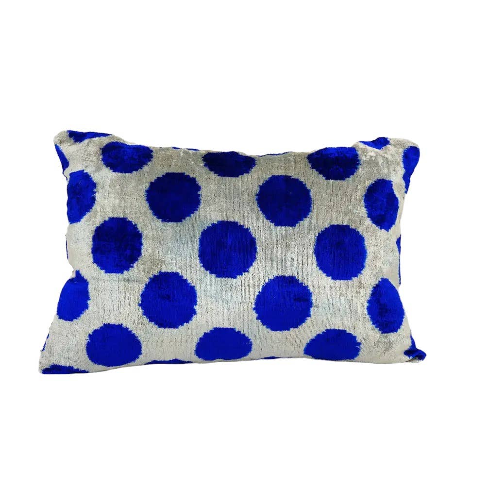 Silk Ikat Velvet Pillow Cover | 16'' x 22''