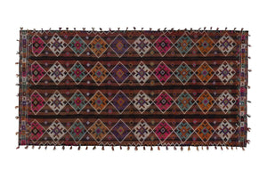 Vintage Turkish Kilim Rug 5'4'' x 10'7''