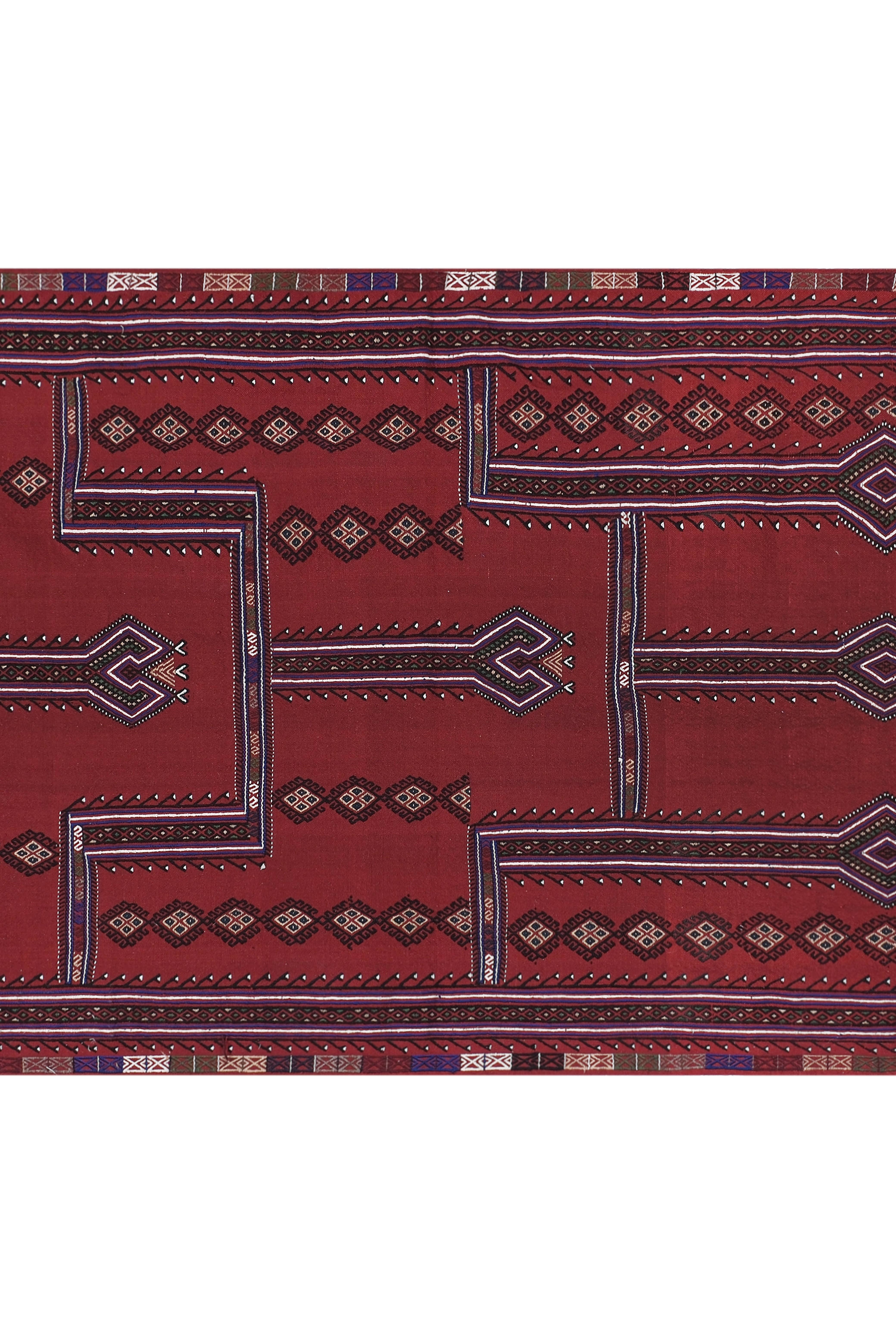 Vintage Turkish Karapinar Kilim Rug 4'7'' x 7'9''