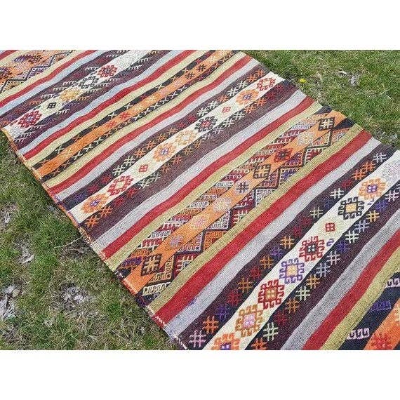 Vintage Turkish Kilim Runner 2'7'' x 9'8''
