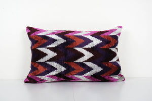 Silk Ikat Velvet Pillow Cover | 16'' x 24''