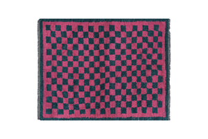 Vintage Checkered Turkish Tulu Rug 4'9'' x 6'3''