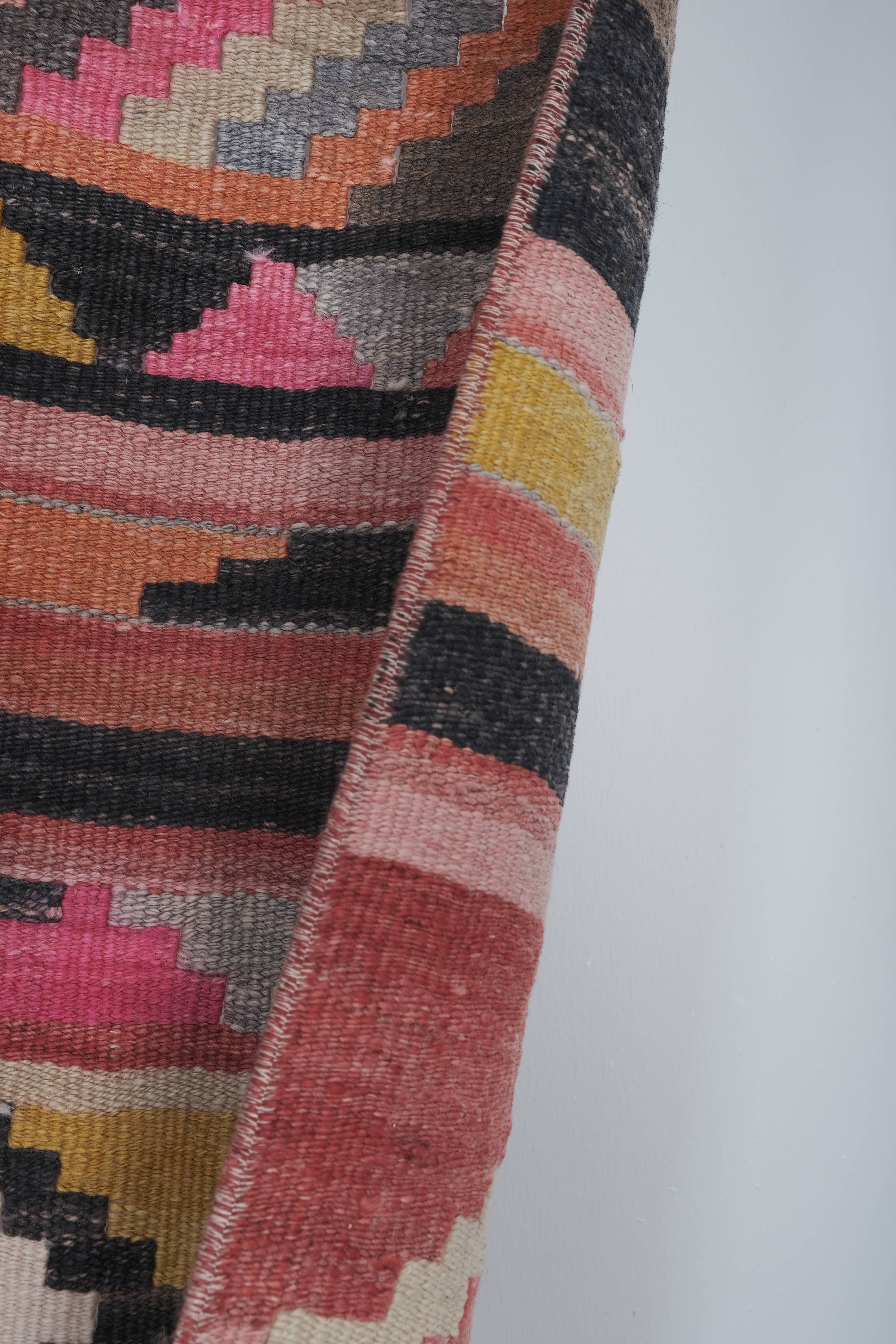 Vintage Turkish Kilim Runner 2'4'' x 22'11''