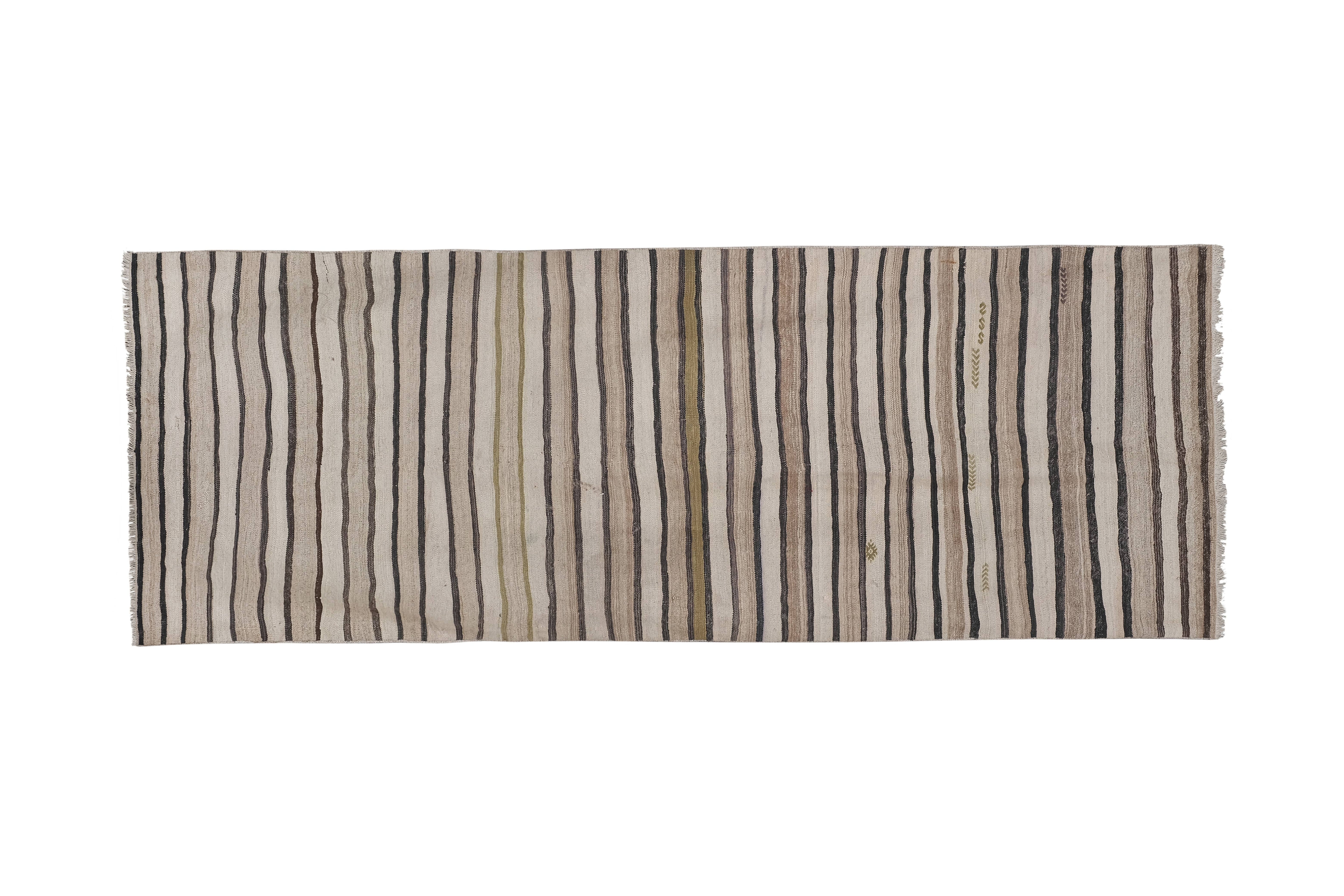 Vintage Turkish Kilim Runner 3'7'' x 9'3''
