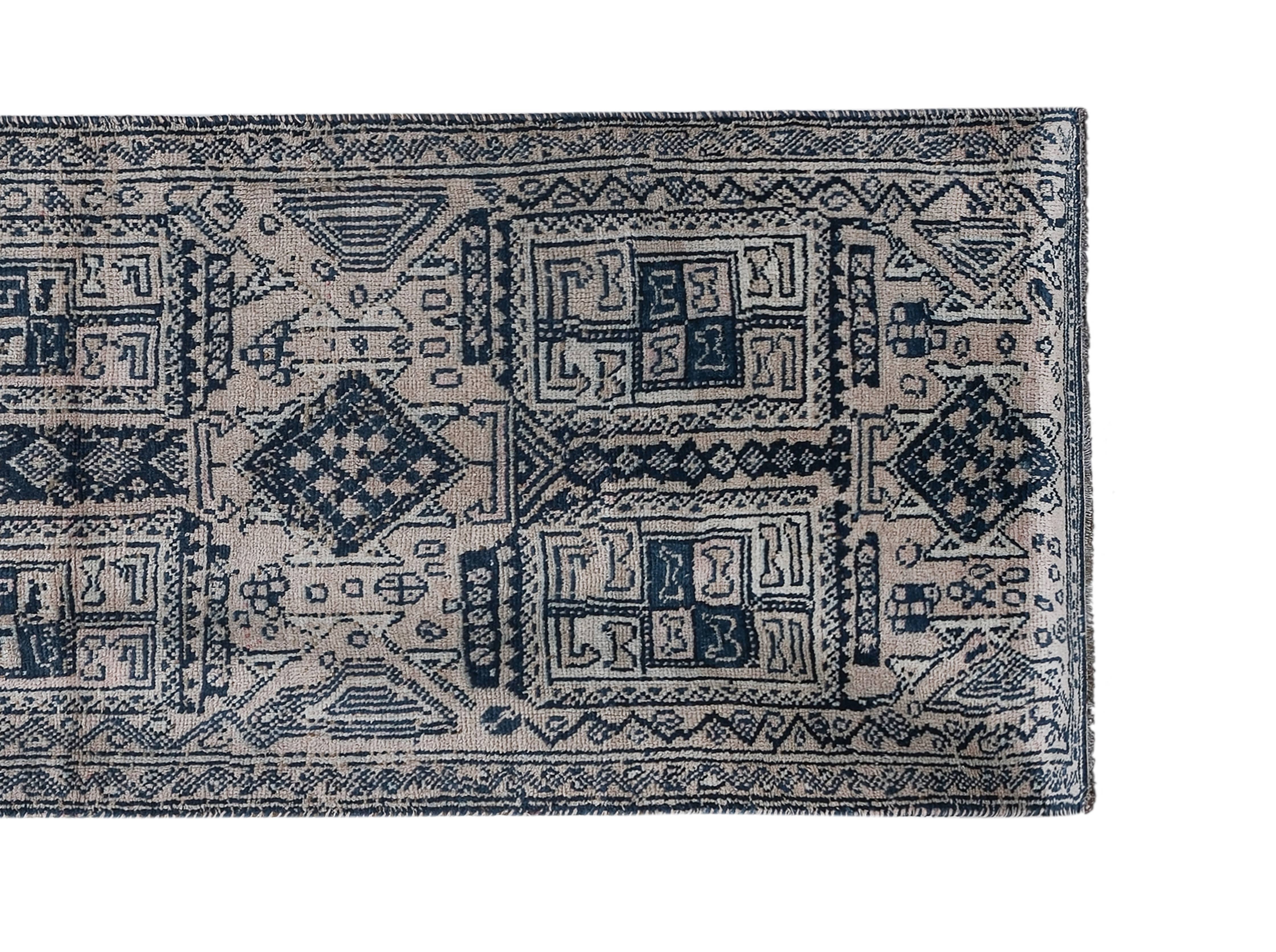 Vintage Herki Runner Rug 3'6'' x 10'4''