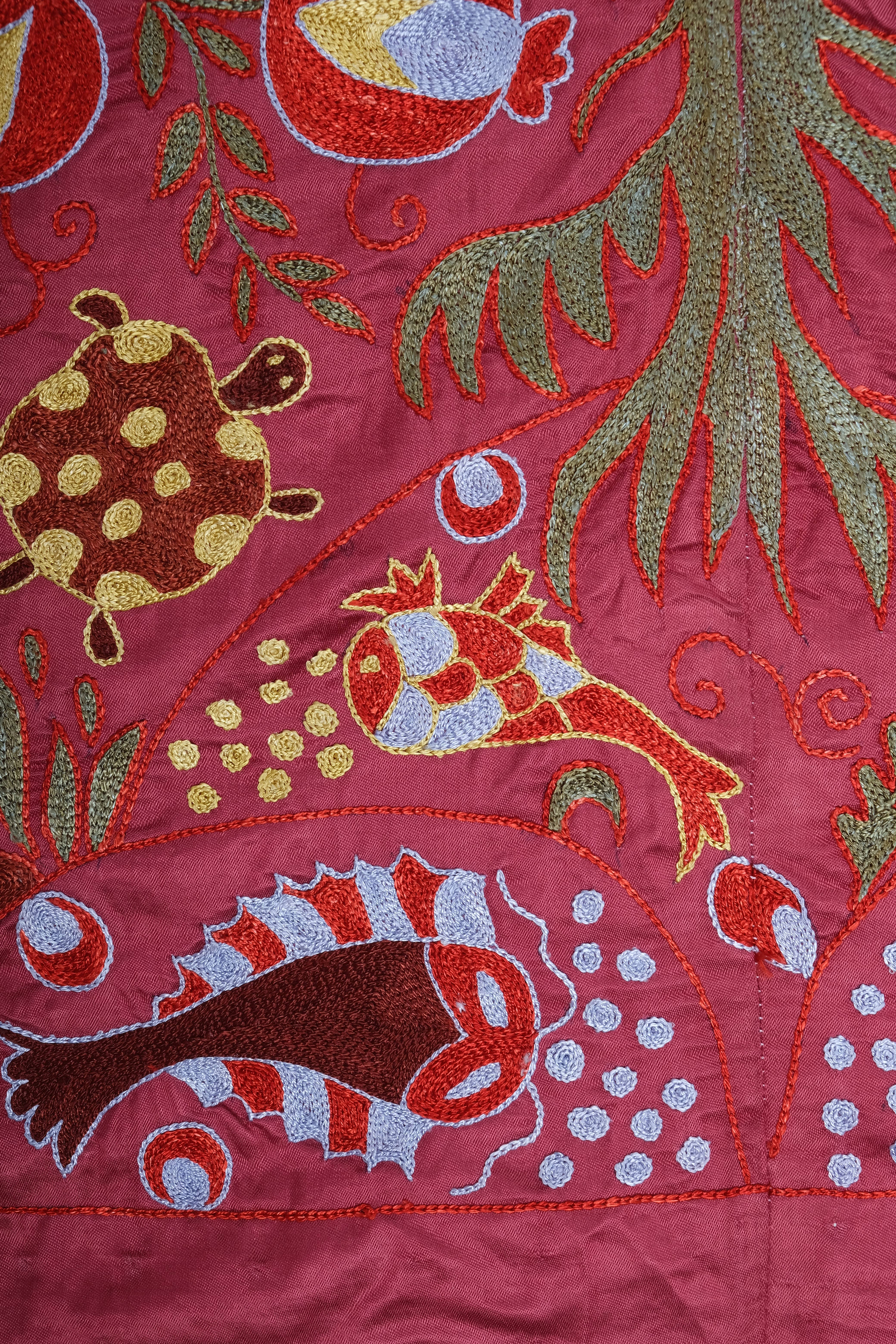 Silk Suzani Wall Hanging & Bedspread | 3'2'' x 6'4''