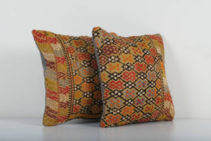 Kilim Pillow Cover Set of 2 | 16'' x 16''
