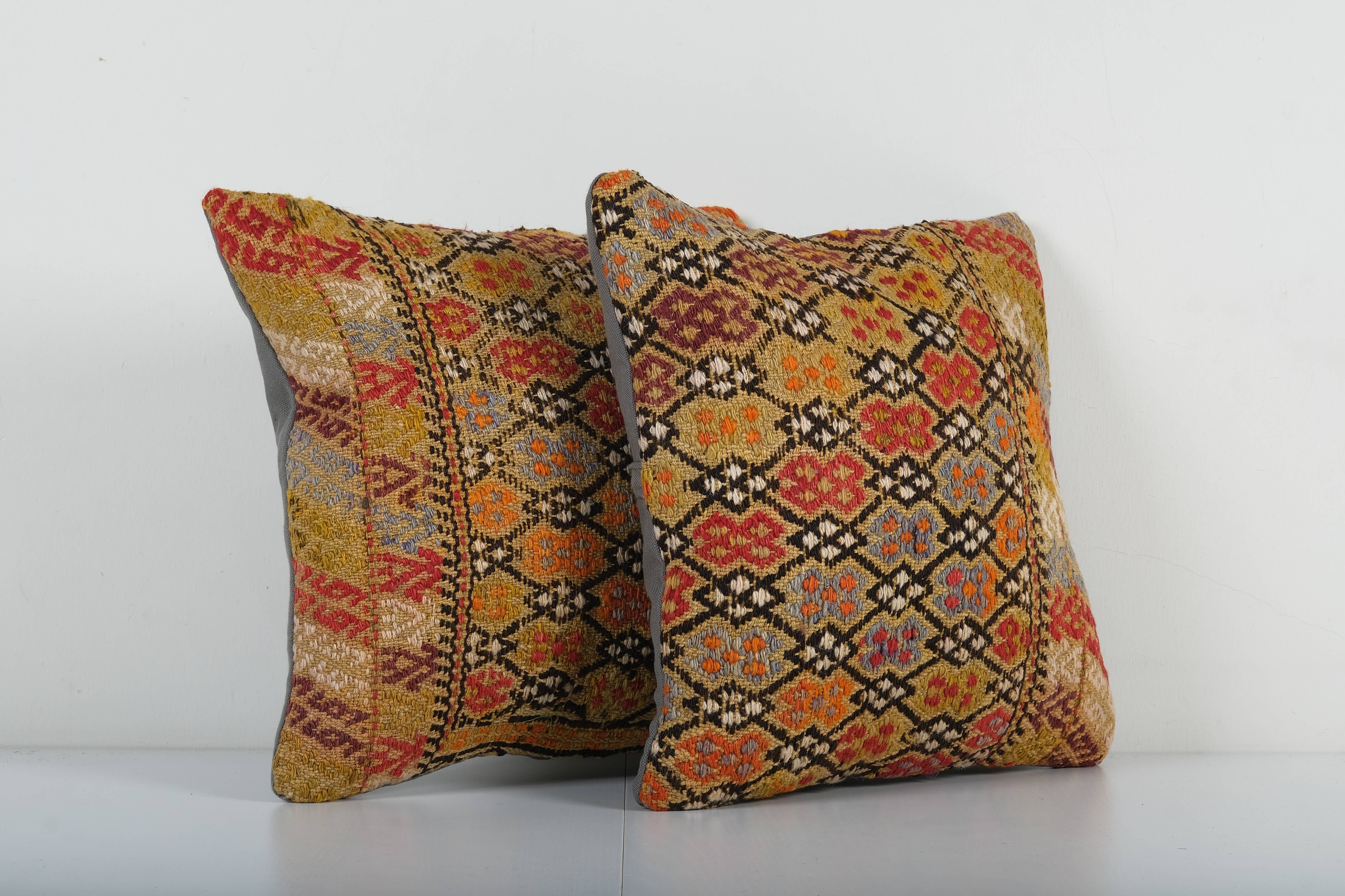 Kilim Pillow Cover Set of 2 | 16'' x 16''