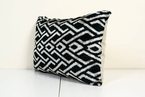 Silk Ikat Velvet Pillow Cover | 16'' x 24''