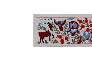 Owl Suzani Table Runner | 18'' x 55''