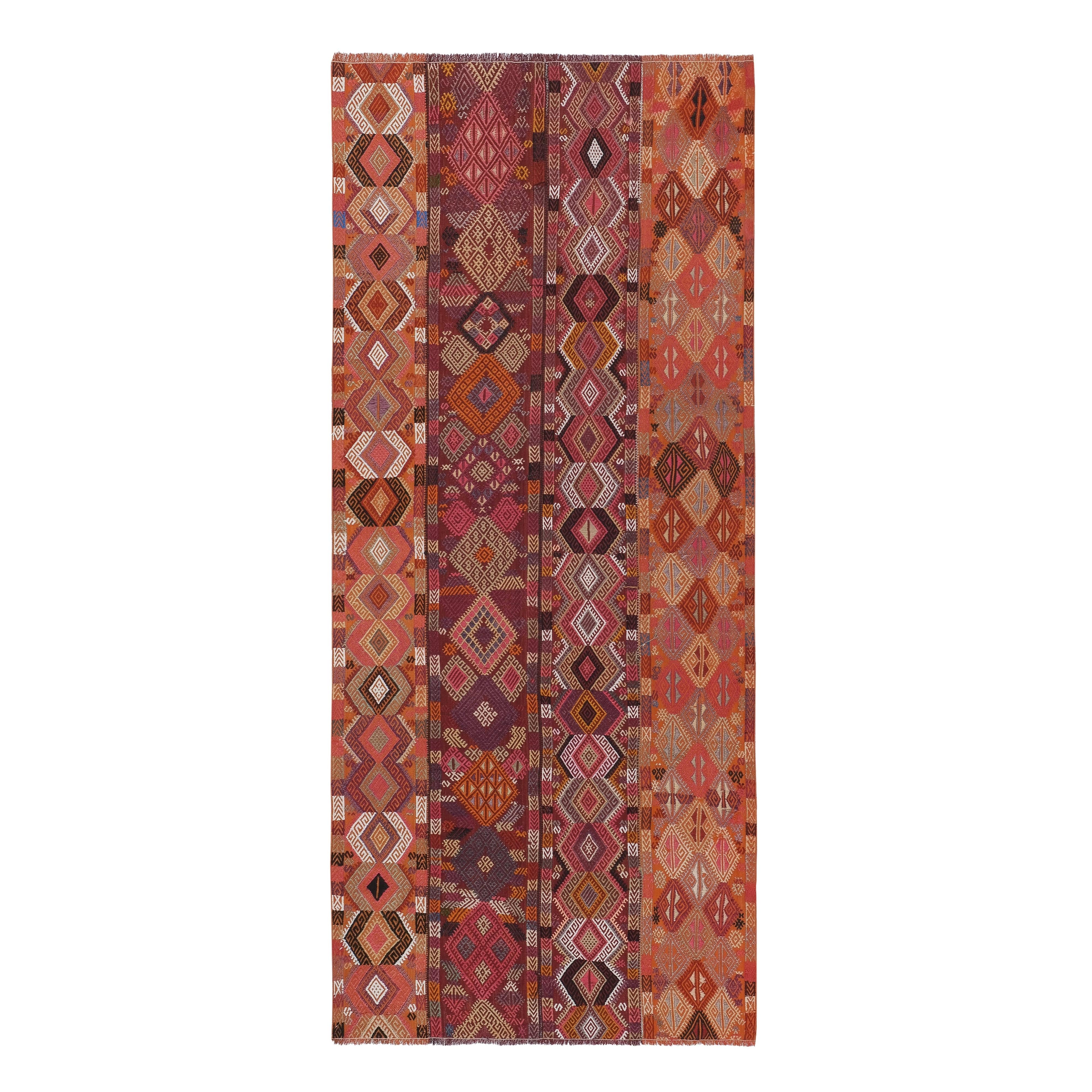 Vintage Sivas Kilim Rug 4'6'' x 10'4''
