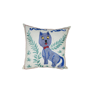 Cat Suzani Pillow Cover | 18'' x 18''