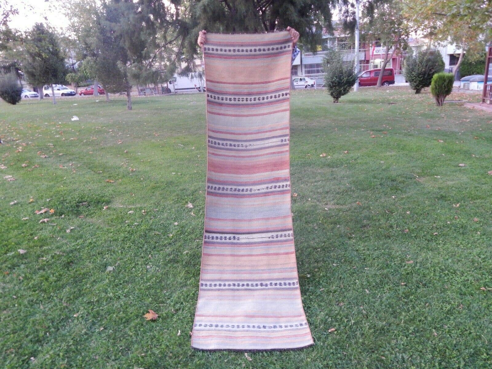 Vintage Turkish Kilim Runner 2'4'' x 8'4''
