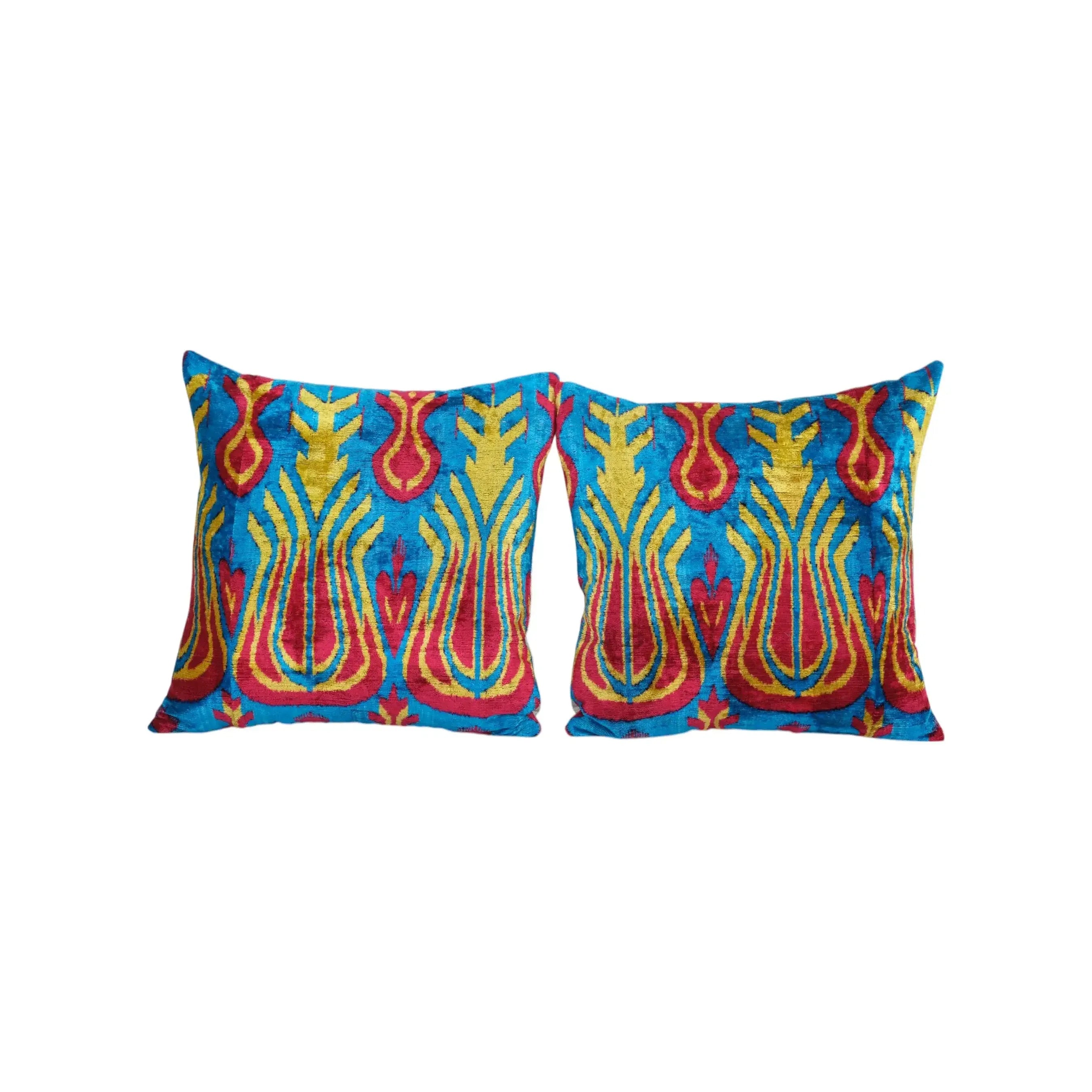 Silk Ikat Velvet Pillow Cover | 20'' x 20''