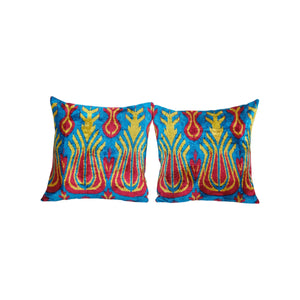 Silk Ikat Velvet Pillow Cover | 20'' x 20''