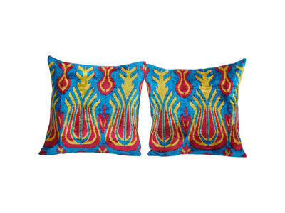 Silk Ikat Velvet Pillow Cover | 20'' x 20''