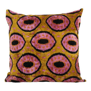 Silk Ikat Velvet Pillow Cover | 24'' x 24''