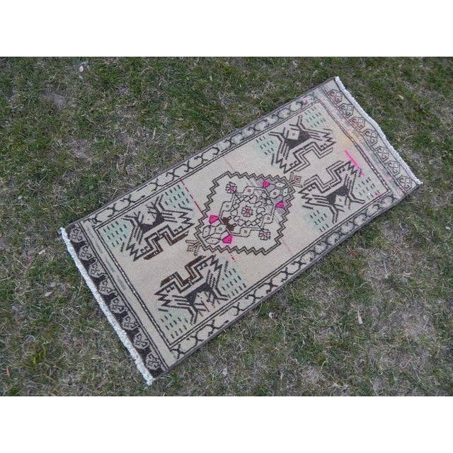 Vintage Turkish Rug 19'' x 40''