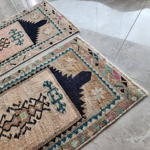 Vintage Turkish Yastik Rugs Set of 2 | 18'' x 34''