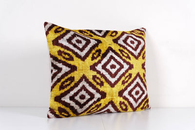 Silk Ikat Velvet Pillow Cover | 17'' x 22''
