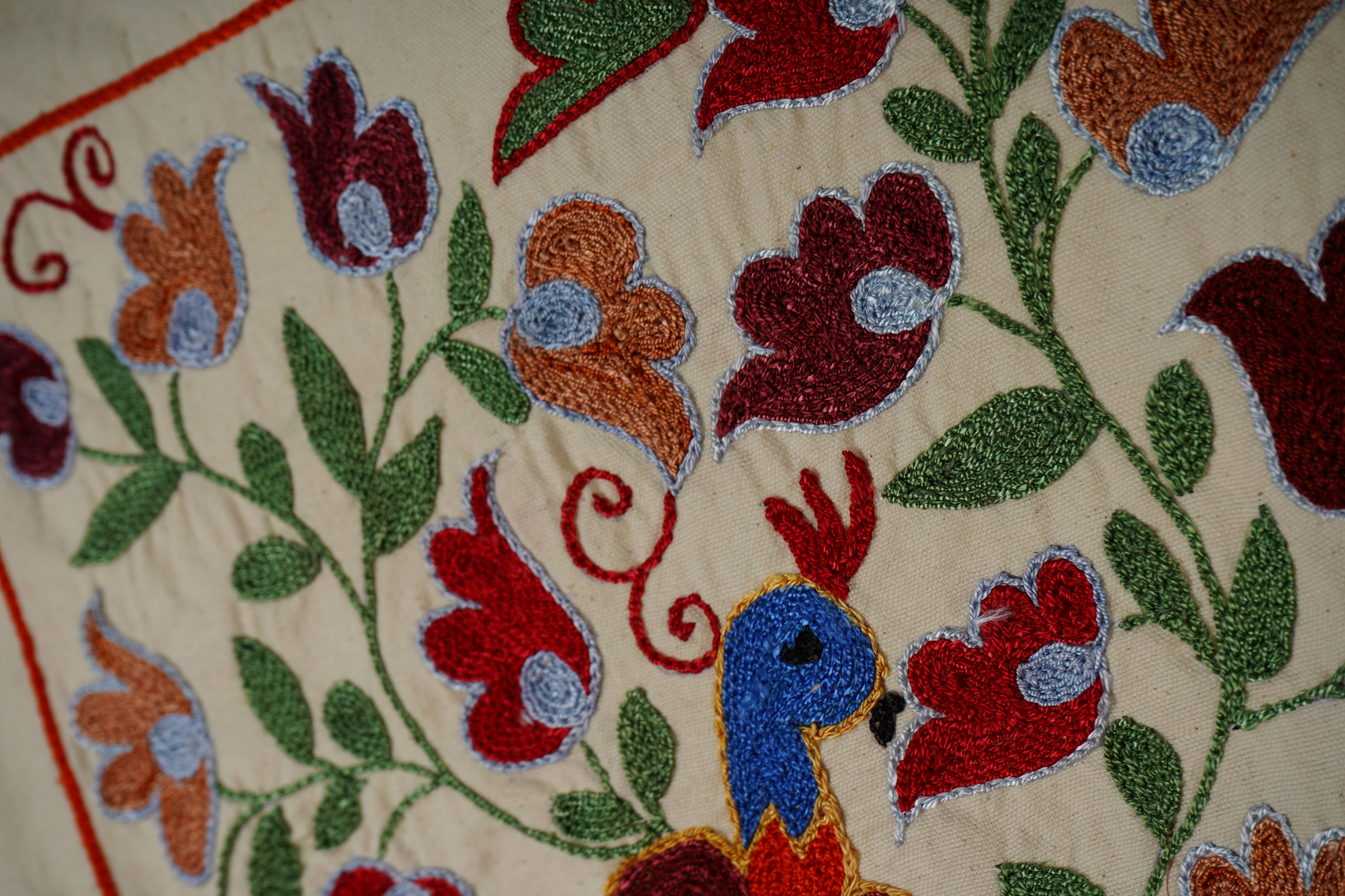 Bird Suzani Wall Hanging & Tablecloth | 18'' x 33''