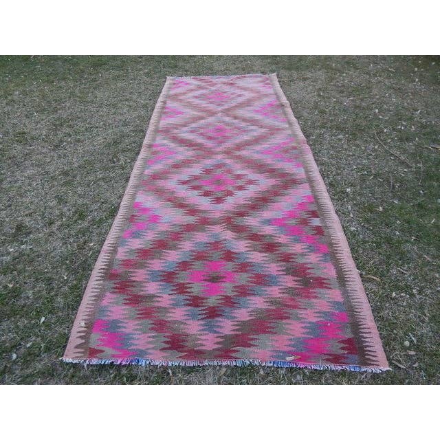 Vintage Caucasian Kilim Runner 3'11'' x 9'6''