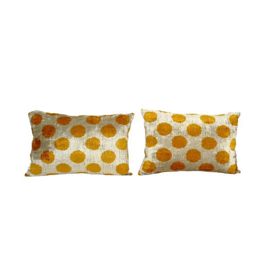 Silk Ikat Velvet Pillow Cover Set of 2 | 16'' x 24''