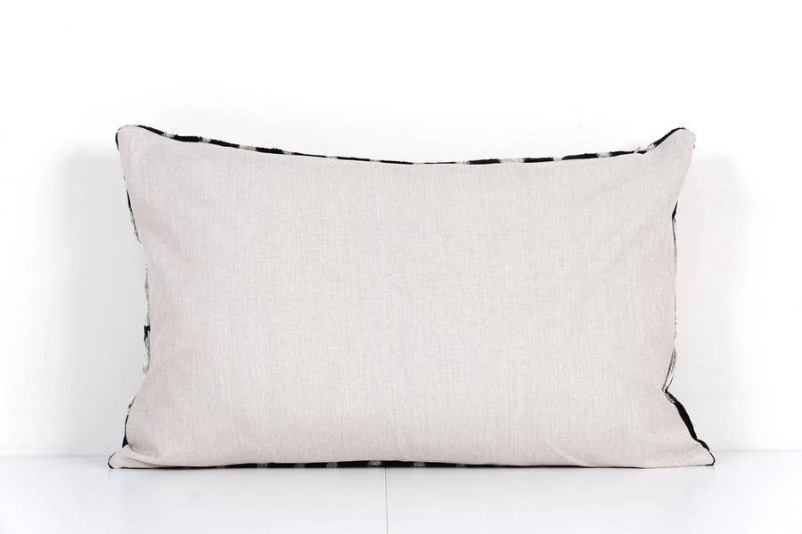 Zebra Silk Ikat Velvet Pillow Cover | 16'' x 24''