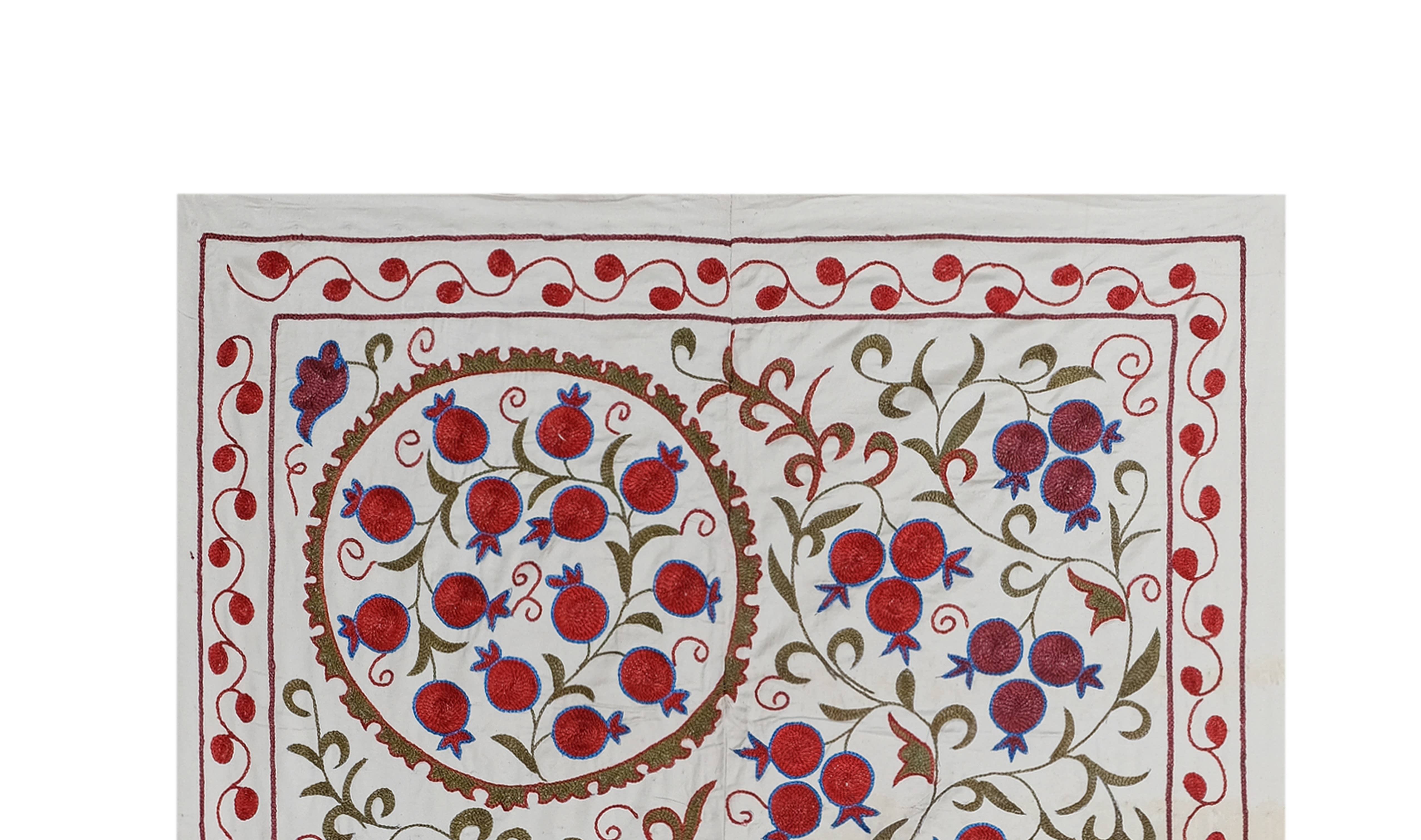 Silk Suzani Wall Hanging & Bedspread | 3'6'' x 6'1''