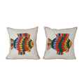 Fish Suzani Pillow Cover Set of 2 | 17'' x 18''