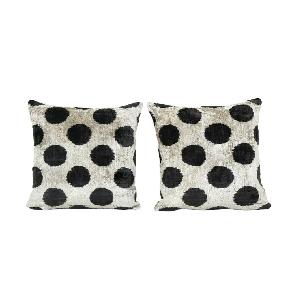 Silk Ikat Velvet Pillow Cover Set of 2 | 16'' x 16''