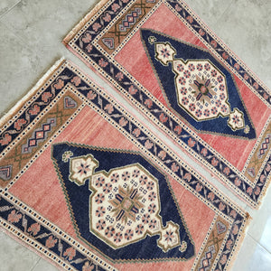 Vintage Oushak Yastik Rugs Set of 2 | 22'' x 41''