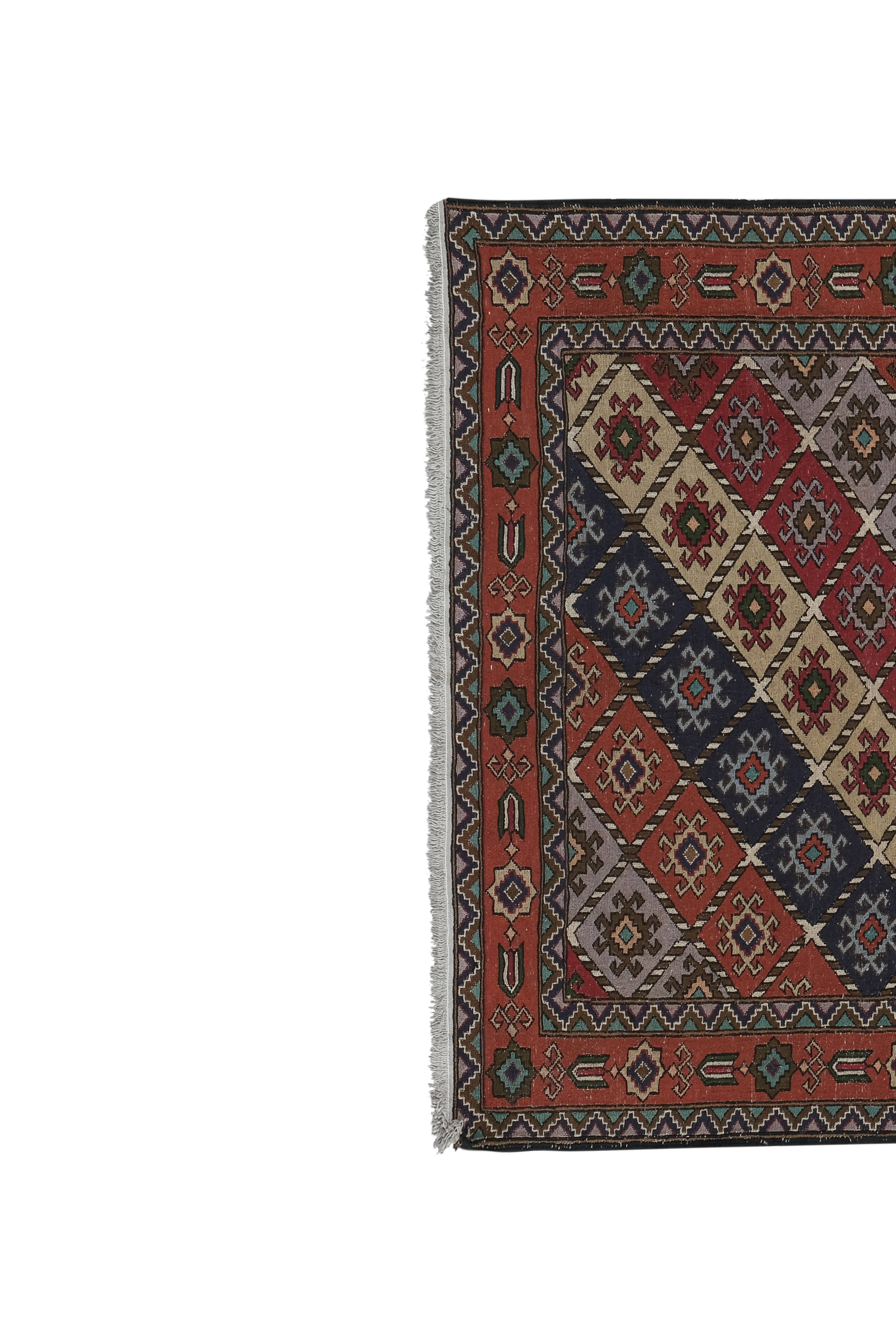 Vintage Turkish Kilim Rug 4'2'' x 6'5''